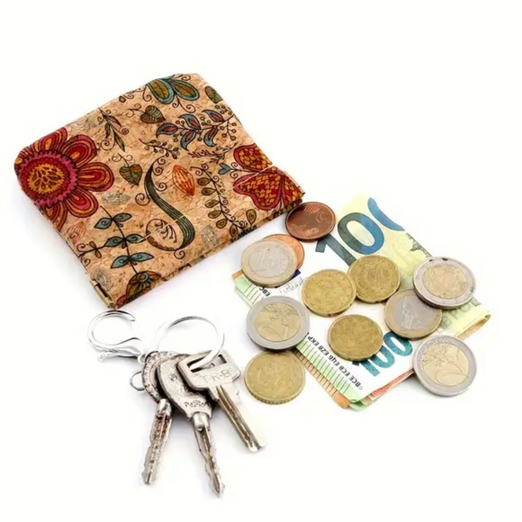 It is Well Boutique; Floral Cork Coin Pouch; NIP; Boho Design - Picture 3 of 5